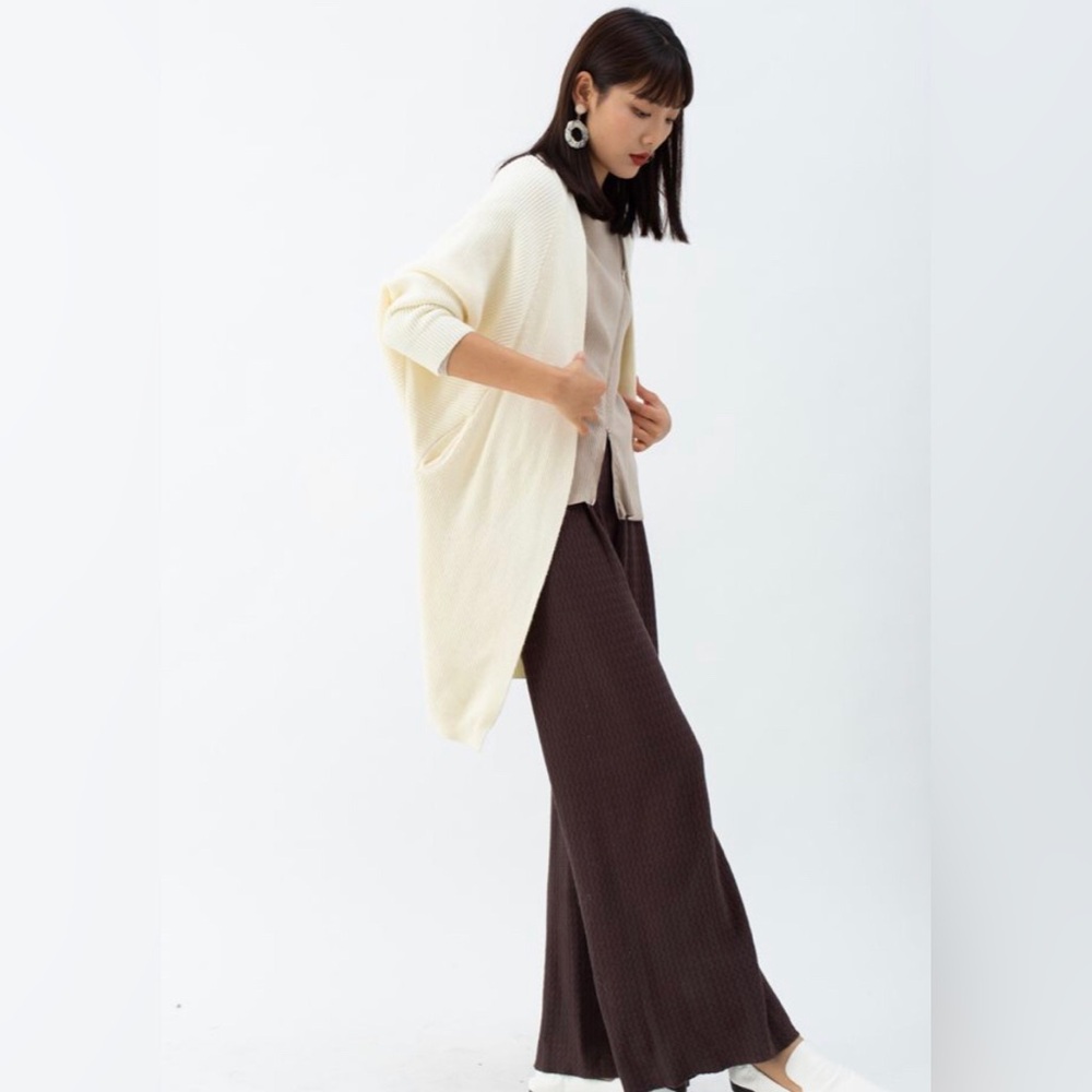 Entro Long Batwing Sleeve Cardigan in Cream Size Small NEW